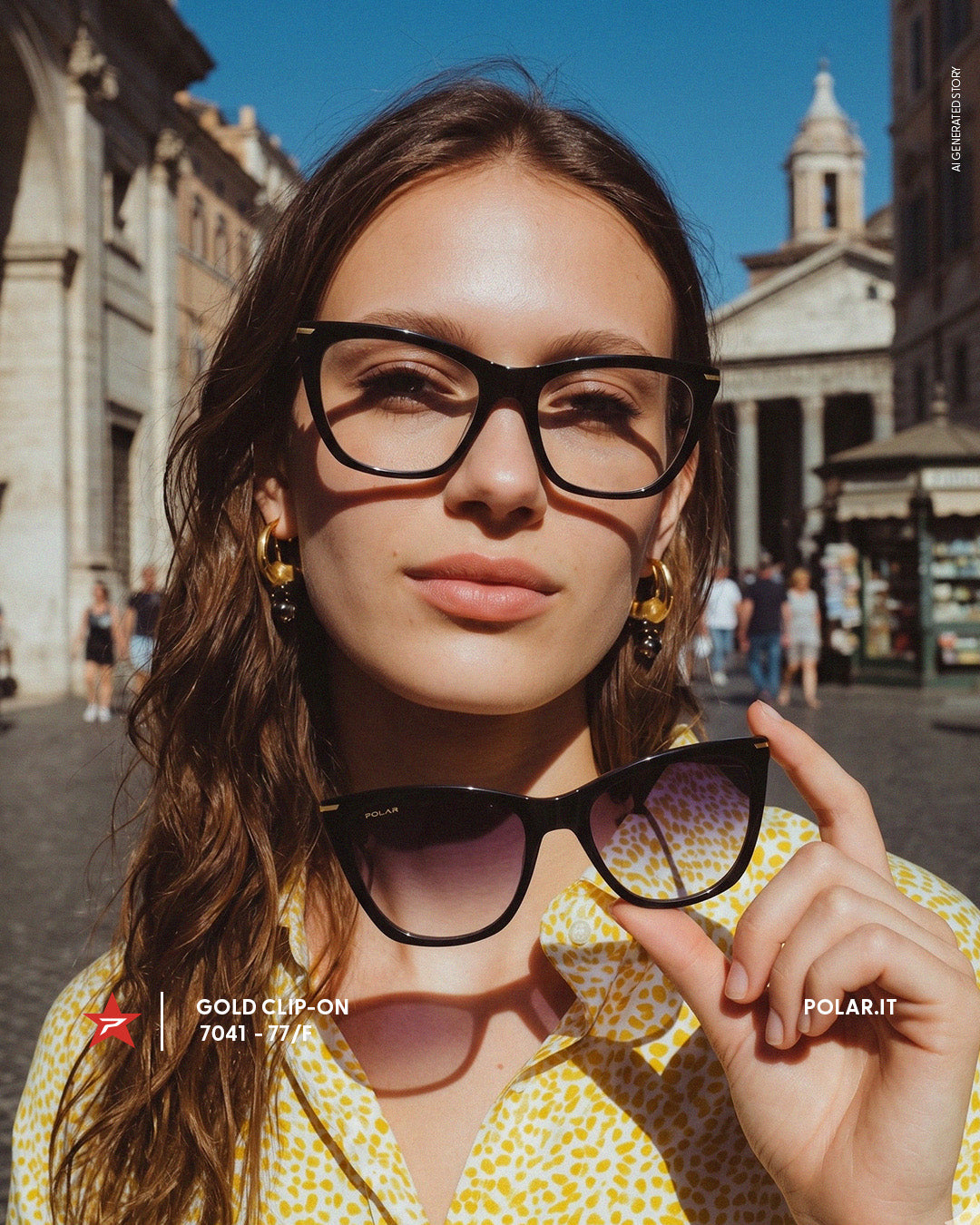  ブラック ゴールドロゴ サングラス Polar Gold Clip-on Glasses 7064 – Color 77 Black – Polar