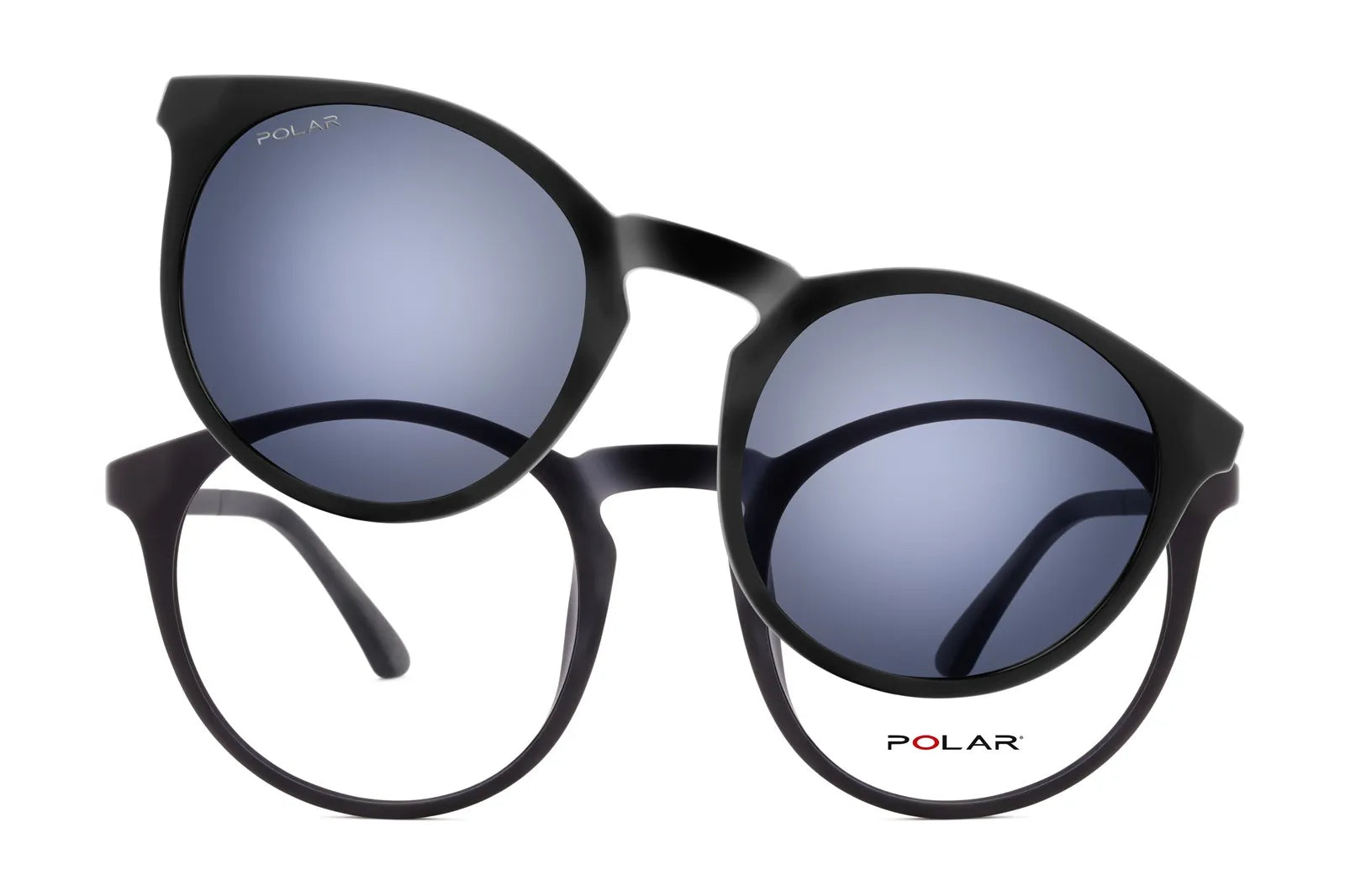 Occhiali Da Sole Clip-On Polarizzati UV400 Per Uomo – Clip Sovrapponibile Per Occhiali Da Vista (Nero, 13,6 Cm)